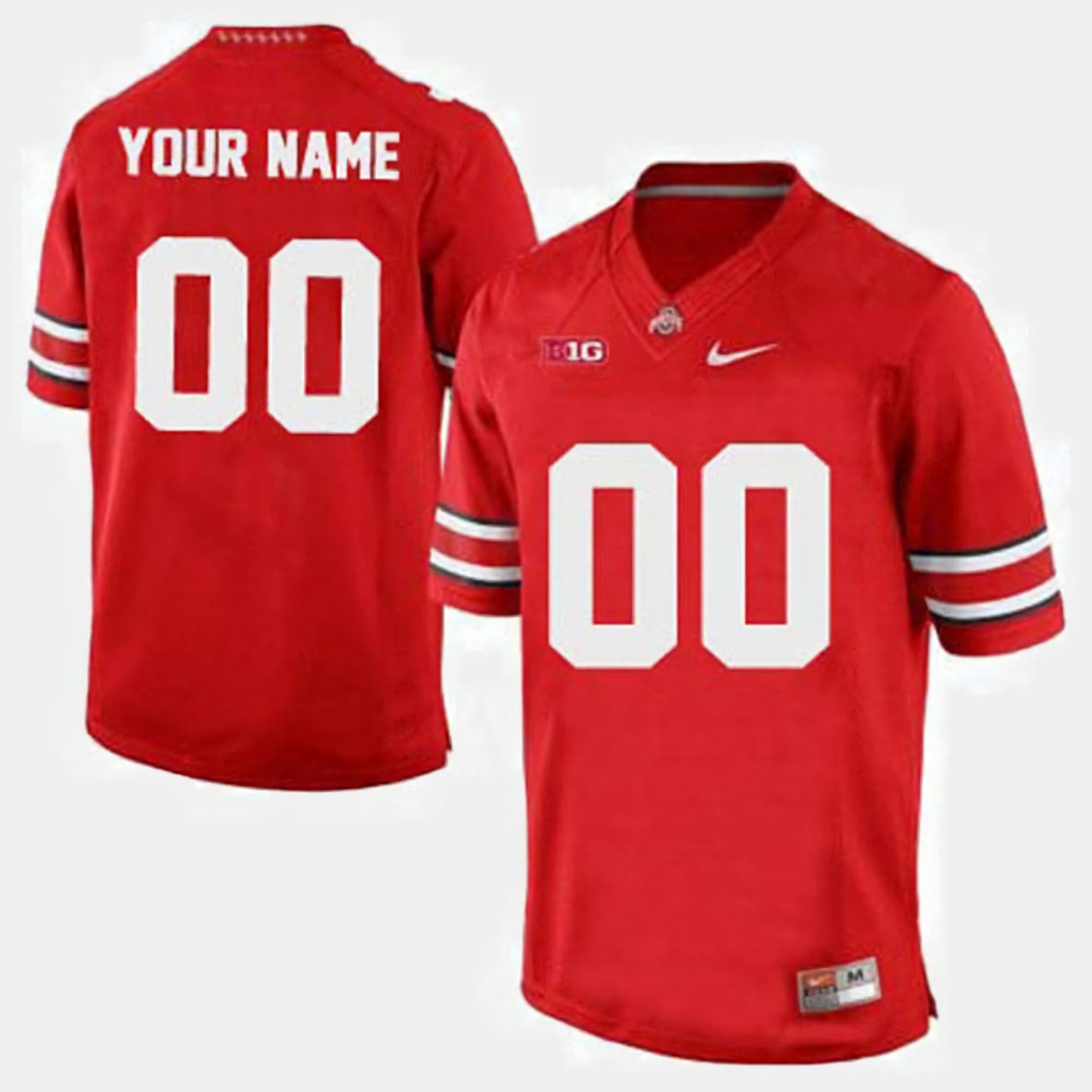 Ohio State Buckeyes Custom Men's #00 Red Authentic Stitched College Football Jersey